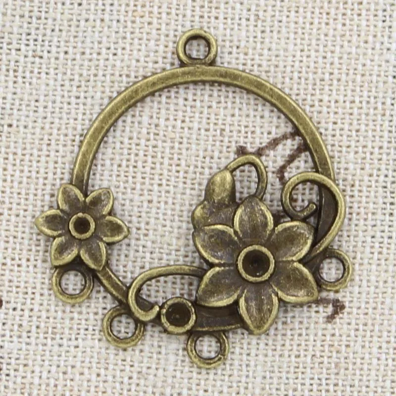 20 Breloques Pendentifs Style Fleur Tibétain Argent Antique - Neuf