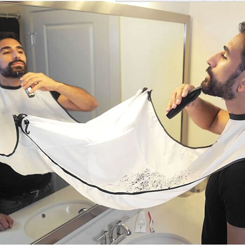 

Pongee Beard Care Shave Apron Bib Trimmer Facial Hair Cape Sink Color Random