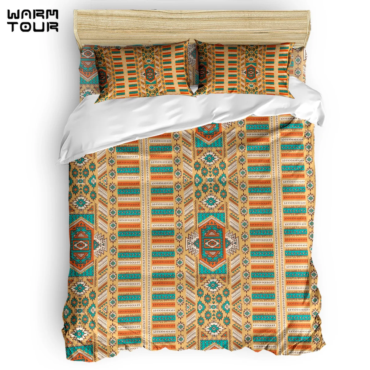 

WARMTOUR Duvet Cover Retro Tribal Graphics Duvet Cover Set 4 Piece Bedding Set For Beds DHL Shipping Methods