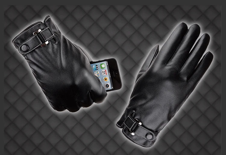 Модные осенние Для мужчин водительские перчатки Для мужчин s кожаные перчатки Сенсорный экран варежки Очаровательная текстовые сообщения
