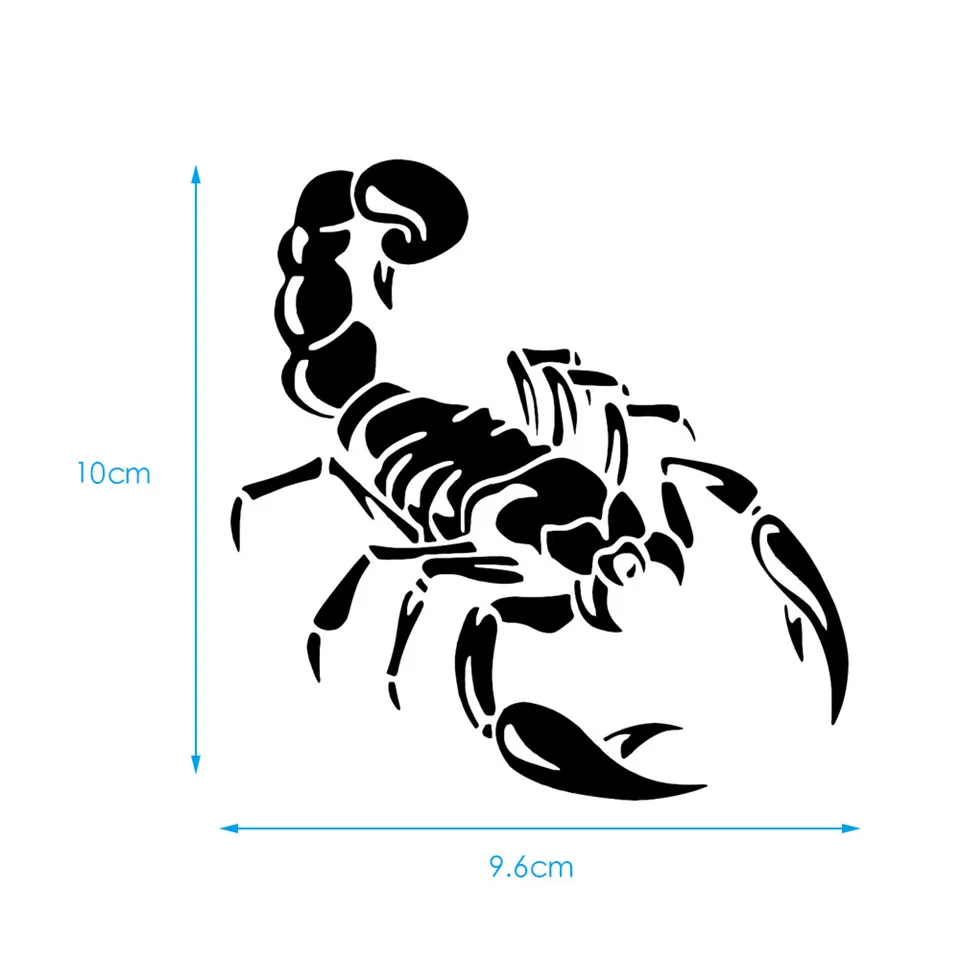 Car Styling Stickers 3D Cute Scorpion Motorcycle Car Stickers Funny Car Stickers For W VW Audi Ford Toyota  (7)