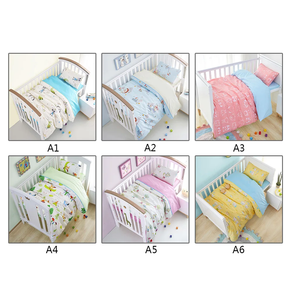  3 pcs set Baby Bedding Set Including Duvet Cover Pillowcase Bed Sheet Pure Cotton Baby Linen Baby C