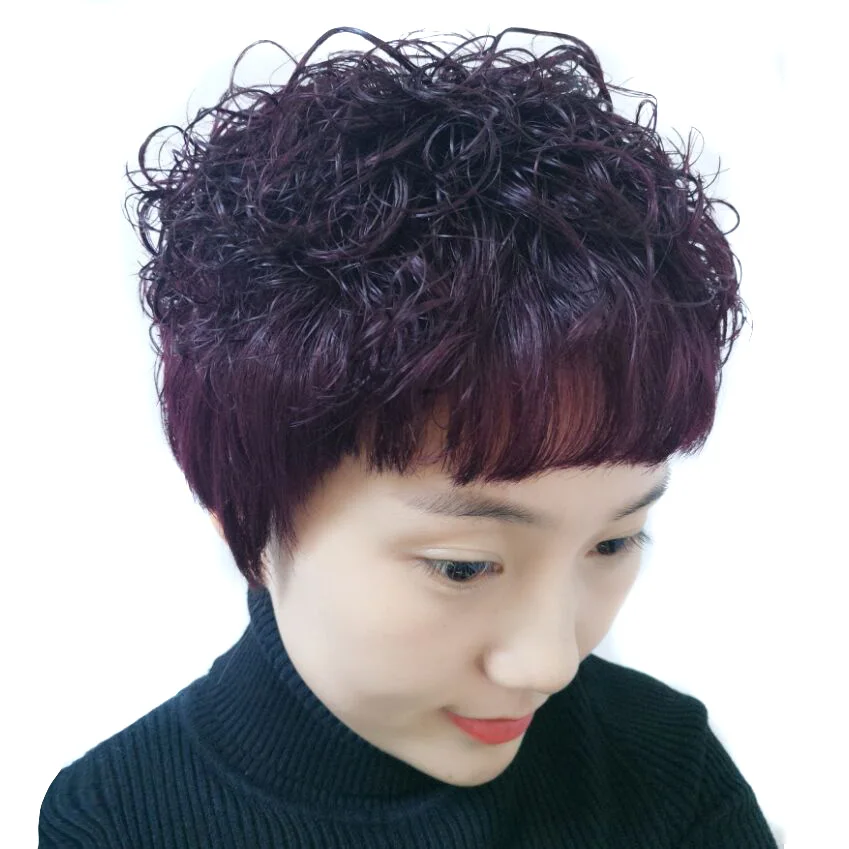 Qp волос кудрявый короткие Искусственные парики термостойкие японский Волокно натуральных волос Женщины синтетический парик