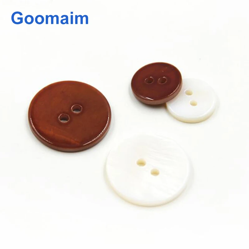 

100pcs fashion natural color Pearly Shell buttons for jeans sewing 4 holes lady wear buttons for knitwear children clothing
