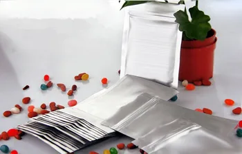 

18*31cm Silver Aluminium Foil Stand Up Zip lock Bag Food Storage Resealable Ziplock Bag 200piece/lot Free shipping