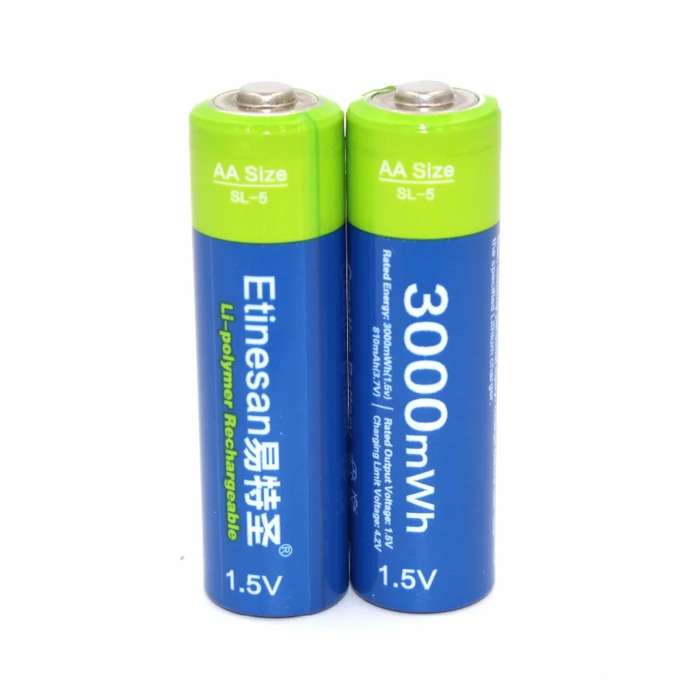 Литий полимерная аккумуляторная батарея Etinesan 3000mWh AA 2 шт./лот|rechargeable battery|battery abattery