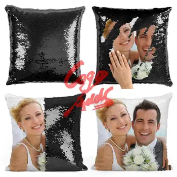 

custom sequin pillow personalized pillow hidden message pillow mermaid pillow wedding photo pillow rose gold silver sequin cover