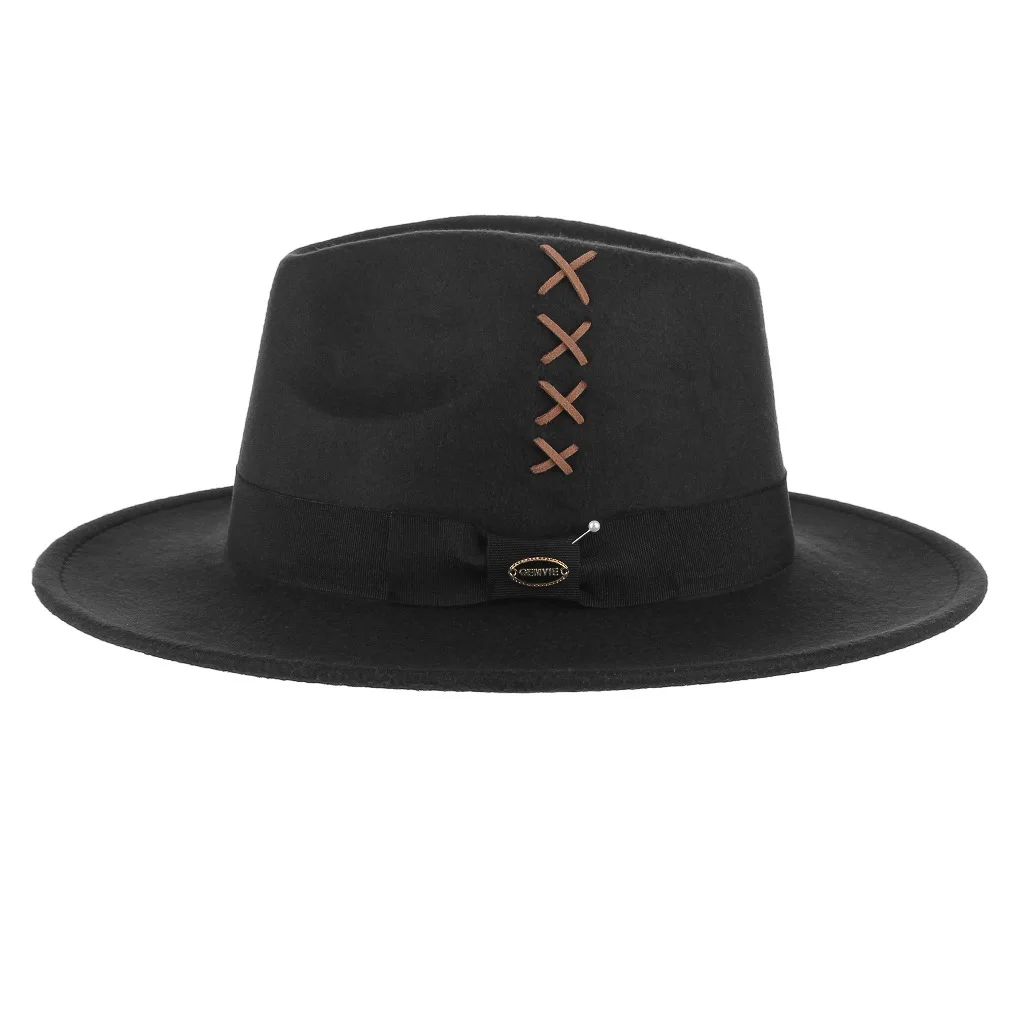 Fedoras Hat Men Women European American Party Winter Fedora Cap Lady Male Sewing Fashion All-match Elegant Banquet Hats H7203