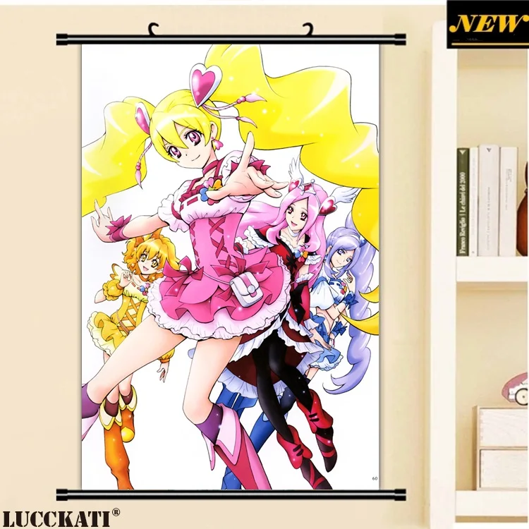 40X60 см свежий Precure! Серии Довольно вылечить лоли Rabirinsu мультфильм аниме стены картину росписи прокрутки тканевые живопись плакат - Цвет: D