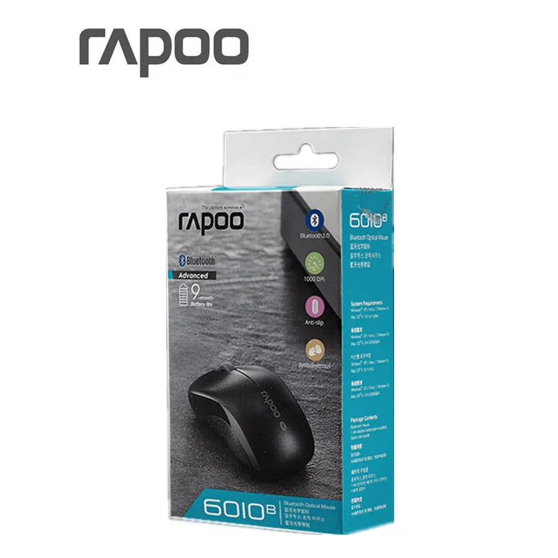 Rapoo 6010B Bluetooth 3,0 оптическая беспроводная мышь офисные мыши для планшетного компьютера