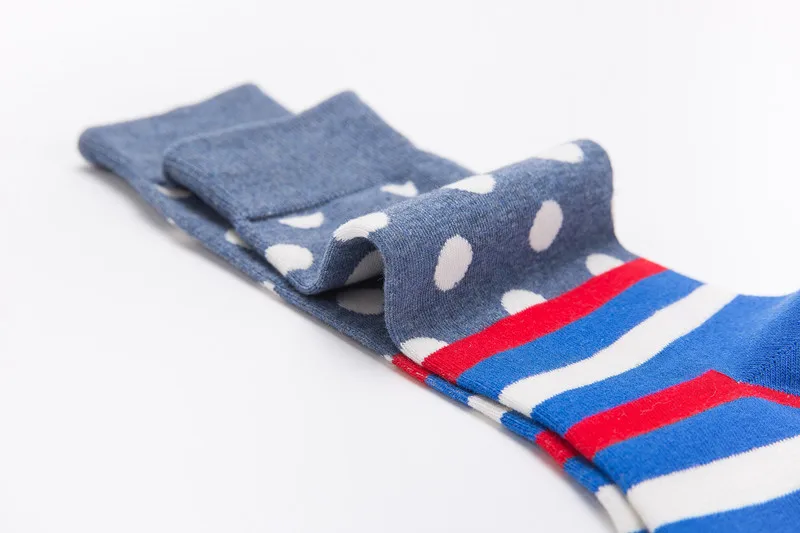 2018new мужчин/женщин цвет хлопка happy sock горошек полосы шаблон harajuku дизайнер модный бренд высокого качества в стиле хип-хоп забавные sokken