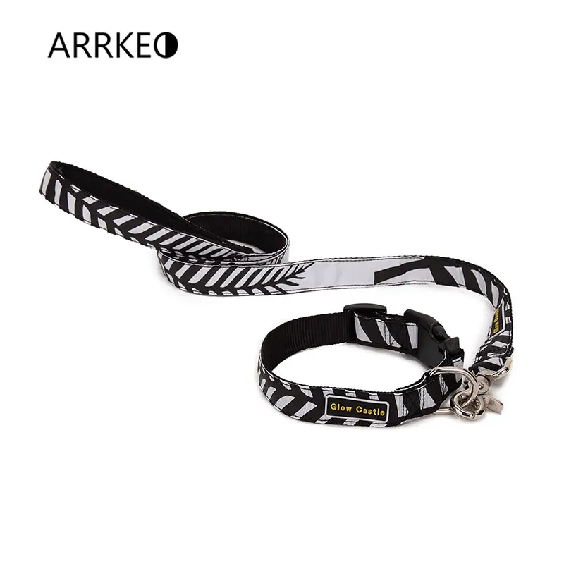 ARRKEO USA Canada Flag Nylon Dog Collar with Dog Leash Lead Puppy Cat Pet Supplies Dog Accessories 120 CM For Large Small Dogs (1)