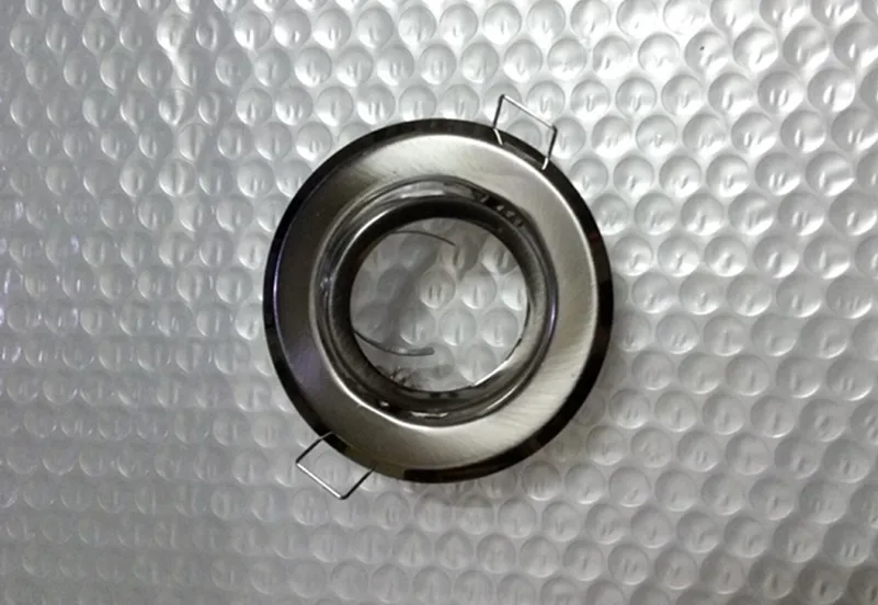 

50pcs/lot Nickel Round Recessed Downlight Holder Adjustable Frame for GU10 MR16 Bulb