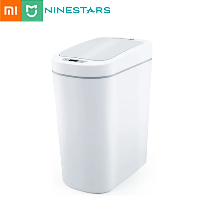 Мусорная смарт корзина NINESTARS мусорная с датчиком движения и светодиодный ческим
