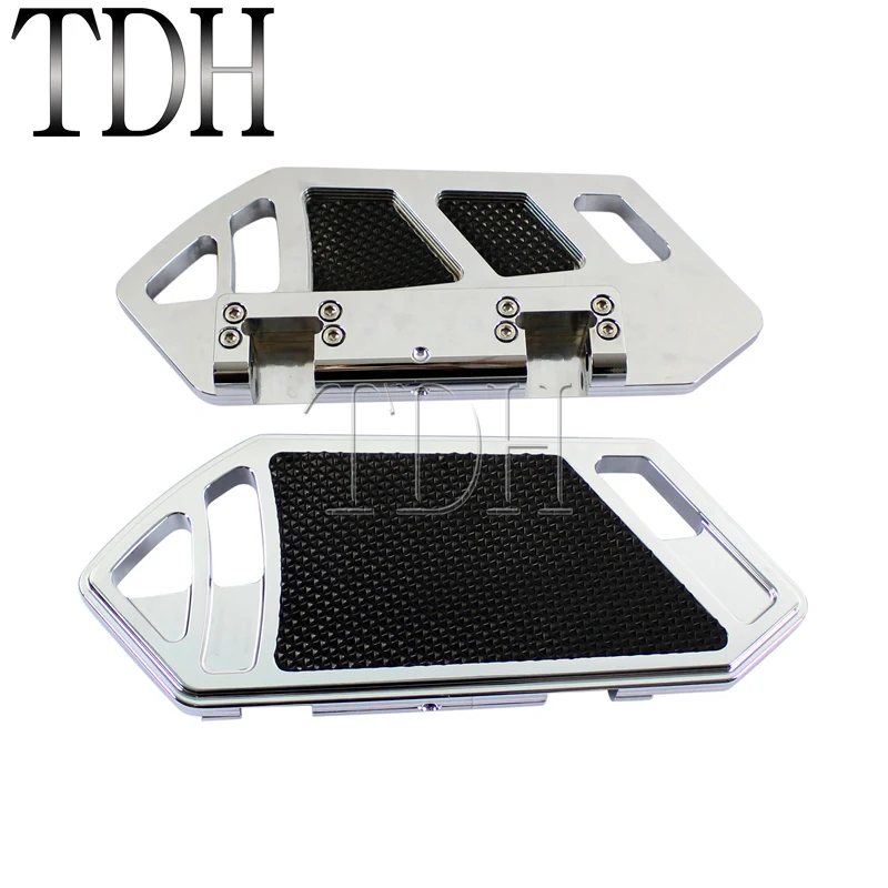 

Chrome/Black Motorcycle Diver Rear Passenger Floorboards Foot Boards Left Right Footrest for Harley Softail Touring 1984-2015