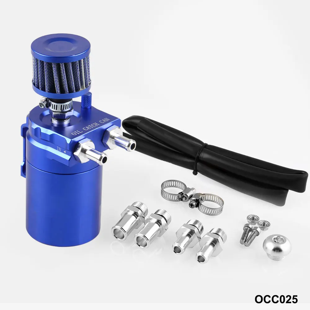 Baffled алюминиевый маслоуловитель резервуар/масляный бак с фильтром Универсальный OCC025 - Цвет: OCC025-BL