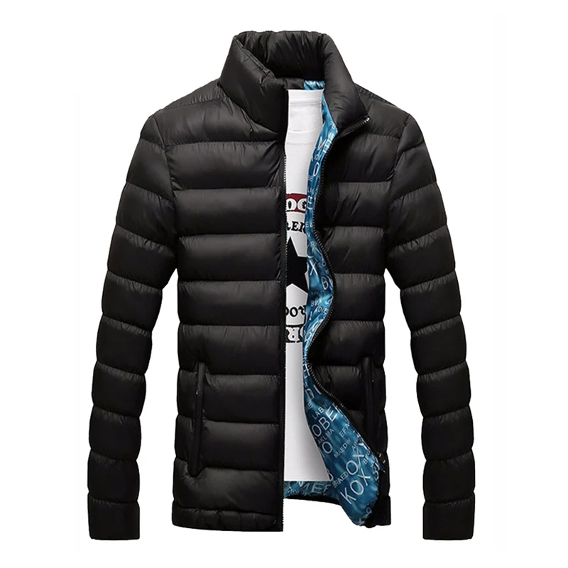 

Hot Brand Fashionable Solid Quality Open Stitch Zipper Jackets Men Winter Casual Slim Stand Mens Parka Windbreak Jackets Coats