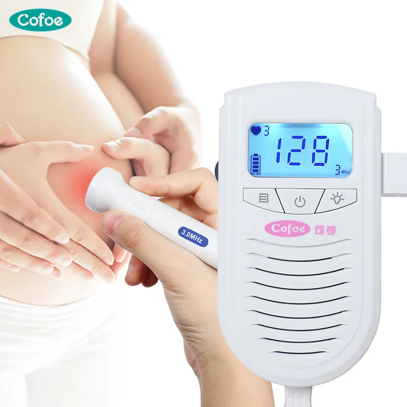 Online Cofoe Doppler Fetal Doppler Detector Pocket Portable Household Pregnant Ultrasound Baby Heart Monitor Detector fetal Heartbeat