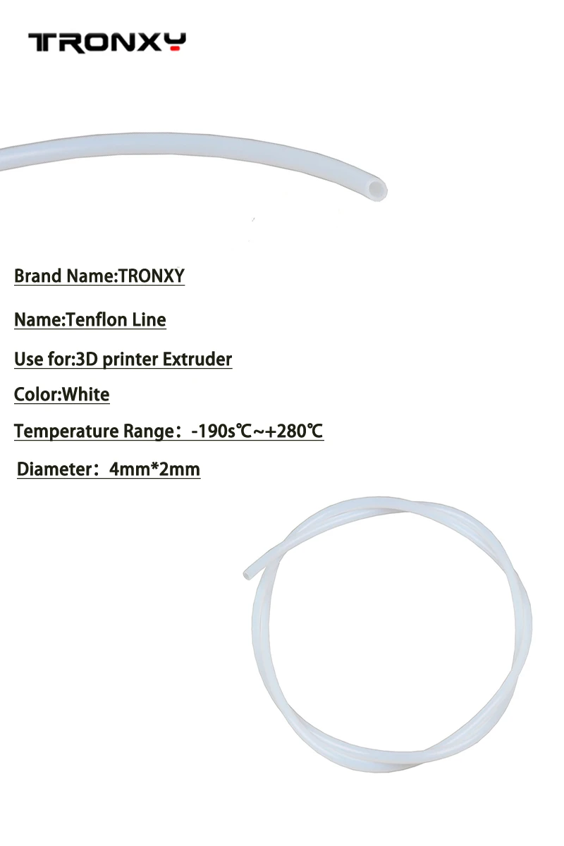 Tronxy 1 м Prusa i3 3D части принтера 2*4 мм ptfe тефлон междугородние трубка подачи 1. 75 мм impressora 3D части экструдера