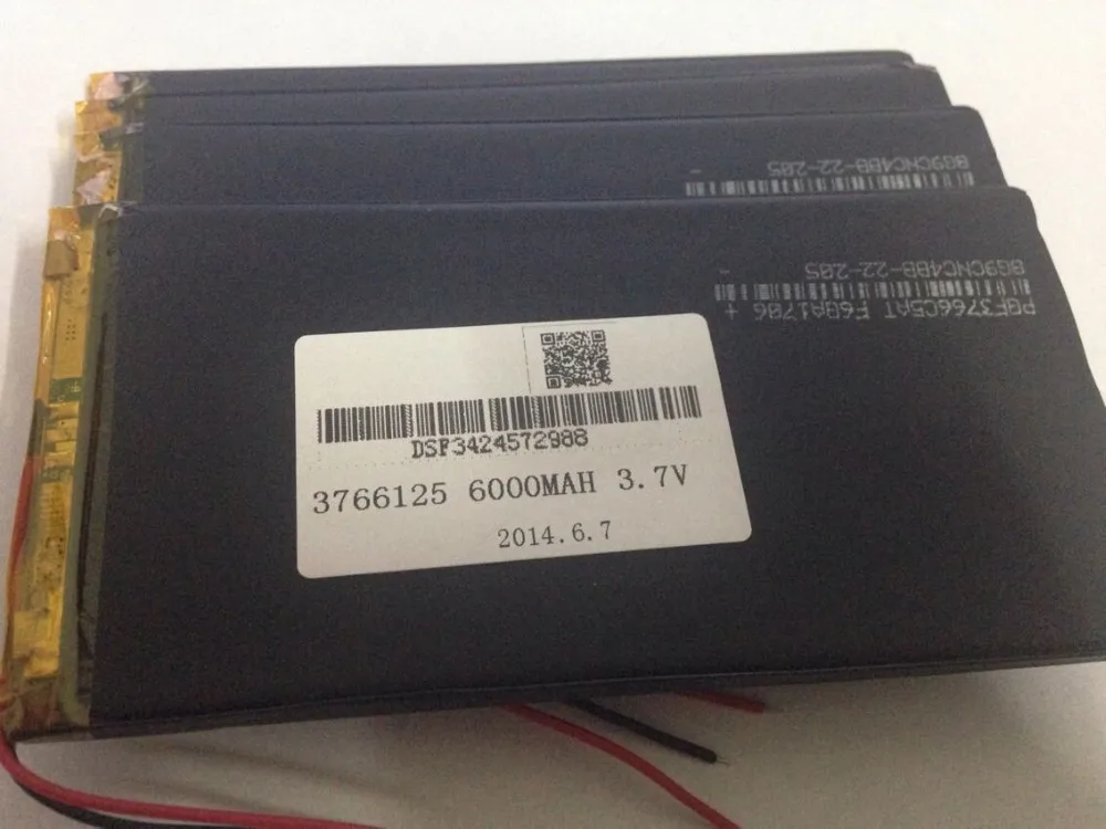 

Factory direct ultra-thin high- capacity polymer battery 3766125 6000mAh Tablet PC