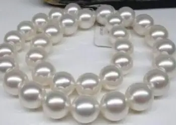 

18"10.3-11.8mm natural south sea white round AAA pearl necklace