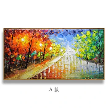 

100% Handmade Night Tree Scenery Oil Painting Artwork Abstract Wall Art Oil Painting Living Room Wall Decor On Canvas