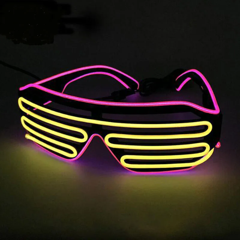 Yellow VS Pink Светодиодный Очки Светильник Оттенки мигающий Rave Свадебная вечеринка очки светящиеся ночные шоу декоры деятельности Рождественские поставки - Цвет: Yellow VS Pink
