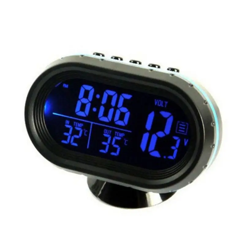  Hot Car Clock Electronic Thermometer Luminous Clock Multi-function Car Temperature Clock Voltmeter 