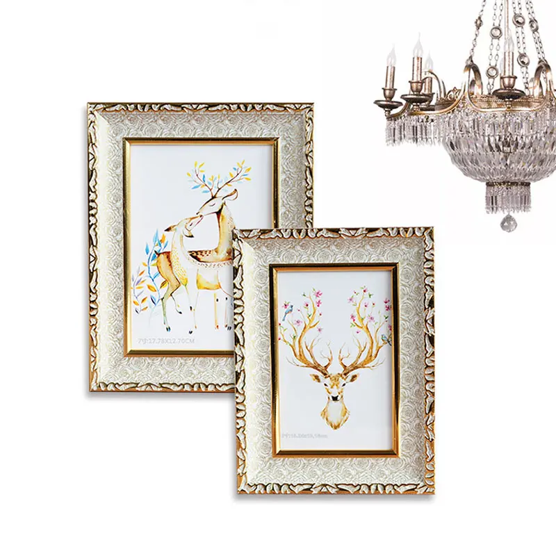 

Europe Classic Desktop Decor Picture Frame Figurine PS Hand Craft Home Decor Accessory Studio Exquisite Photo Frame Fashion Gift