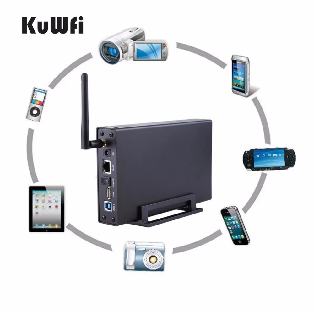 USB3.0 Wi Fi потокового Беспроводной жесткий диск 3 5 &quotвнешний Корпус маршрутизатор и