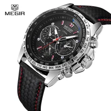 MEGIR Relógios dos homens Top Marca de Luxo Relógio de Quartzo Homens Moda Casual À Prova D’ Água Luminosa Relógio Relogio masculino 1010