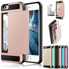 For Samsung Galaxy S10 S10E S6 S7 S8 S9 Edge Plus Cover Slide Card Hybrid TPU+PC Hard Verus Case For iPhone XS XR MAX 6 6S 7 8 X
