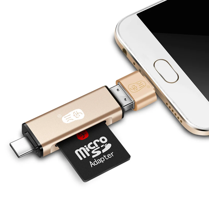 Kawau C256 USB2.0 Многофункциональный кардридер type-c интерфейс Поддержка Мобильный телефон OTG функциональный адаптер с TF sd-слотом для карт