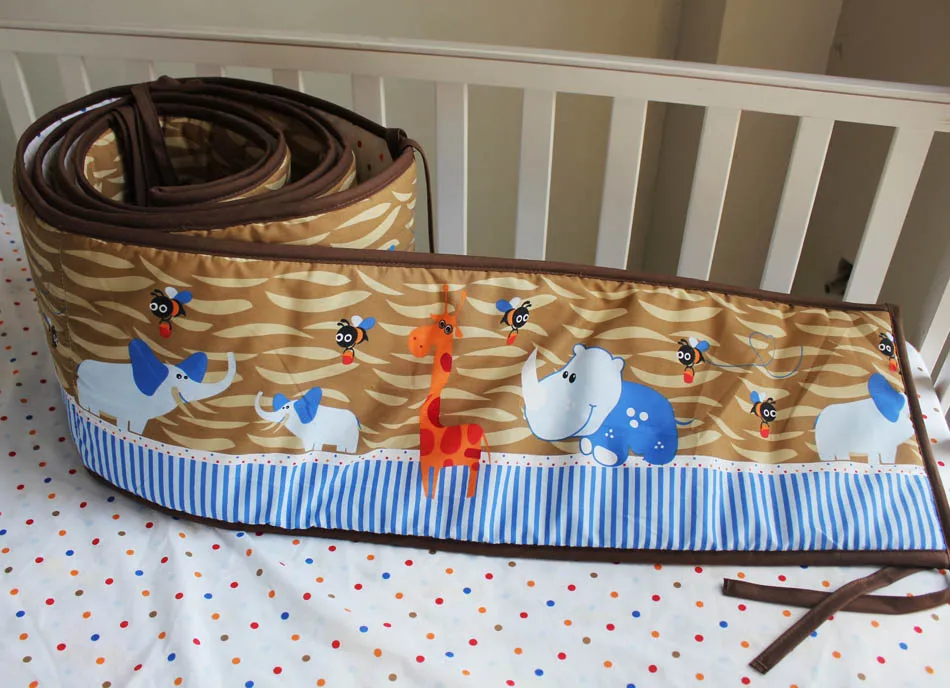  3 pieces Crib Infant Room Kids Baby Bedroom Set Nursery Bedding Animal Brown cot bedding set for ne - 32817162345