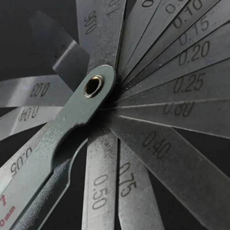 Hot 17 Blade Metric Feeler Gauge 0.02-1.00mm Gap Filler Thickness Measurement Tool