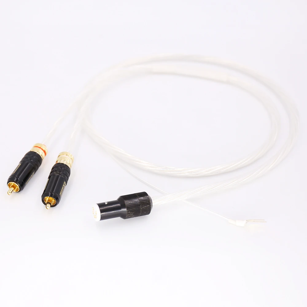 Кабель Tonarm OFC с посеребренным покрытием 5 контактный DIN и RCA Phono аналоговый кабель