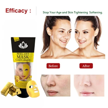 

Gold Mask Collagen Face Mask Anti Aging Anti-scar Hyaluronic acid Remove Wrinkle Firming Skin Smooth Tear Peel Off Masks 120g