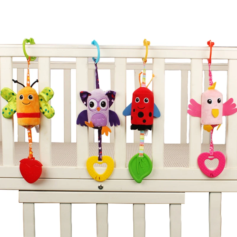 

Baby Toys Rattles Toy Kids Soft Cartoon Plush Toy Animal Clip Baby Crib Bed Hanging Bells Toys for Stroller WJ464