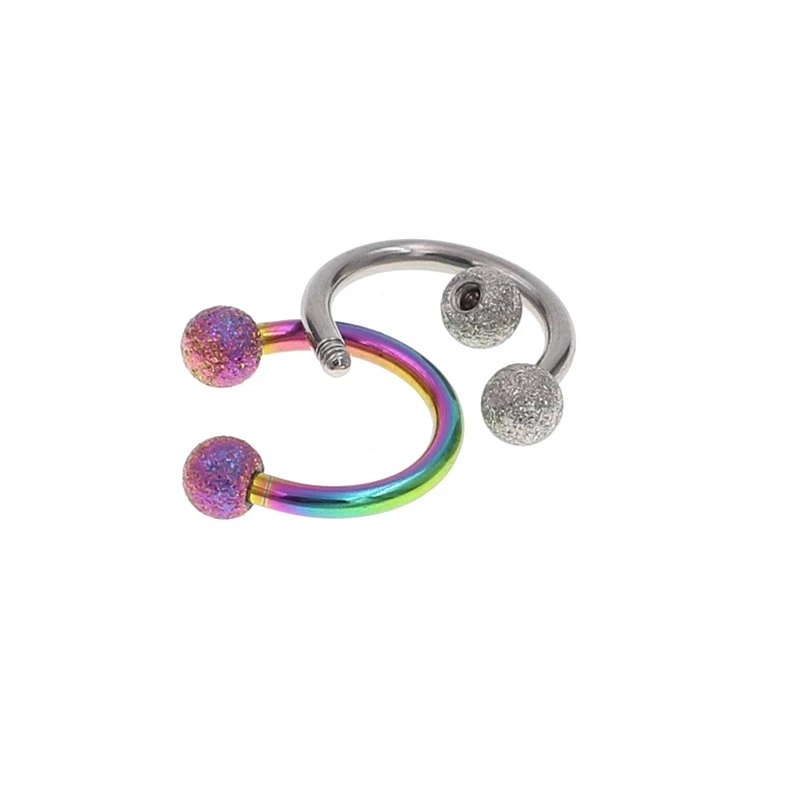 Starbeauty 2Pcs Mix Color 16G Gauge 3mm 316L Surgical Steel Piercing Horseshoe Circular Rings for Nose Eyebrow Lip Ear Stud - Image 5