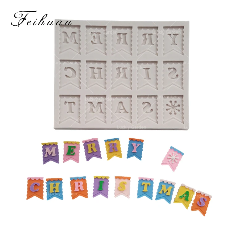 Feihuan 1pcs 3d Merry Christmas Letter Words Flag Shape Cake Fondant Silicone Mold Baking Tools Co Es Decoration Sugar Mould In Cake Molds From Home Feihuan 1pcs 3d Merry Christmas Letter Words Flag Shape Cake Fondant Silicone Mold Baking Tools Co Es Decoration Sugar Mould In Cake Molds From Home