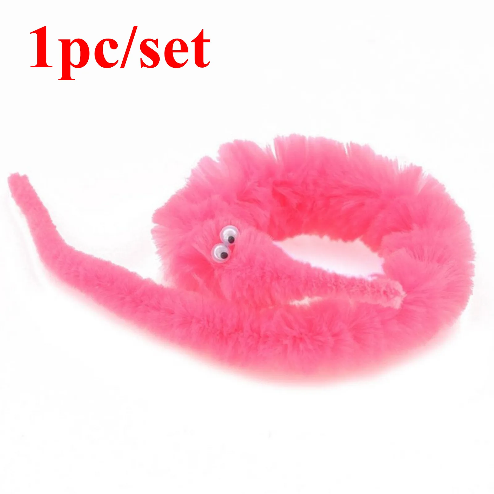 10/6/1 pcs Funny Toys Magic Trick Twisty Fuzzy Worm Kids Cartoon Animals Toys Bile Pussy Mr Fuzzy Street Dolls Blister Card - Цвет: Розовый