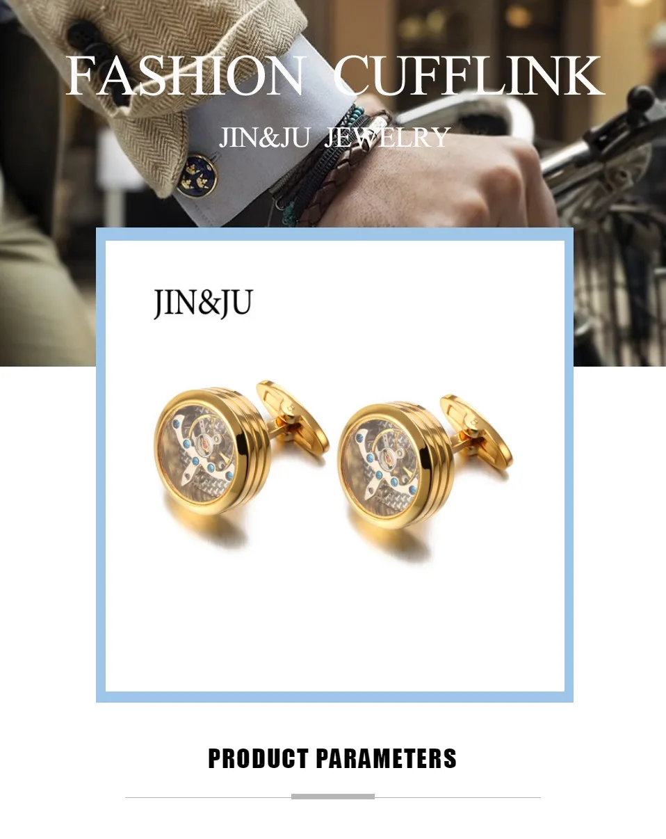 JIN& JU Лидер продаж Мужские механические часы с турбийоном, запонки с турбийоном, высокое качество, в стиле стимпанк, запонки