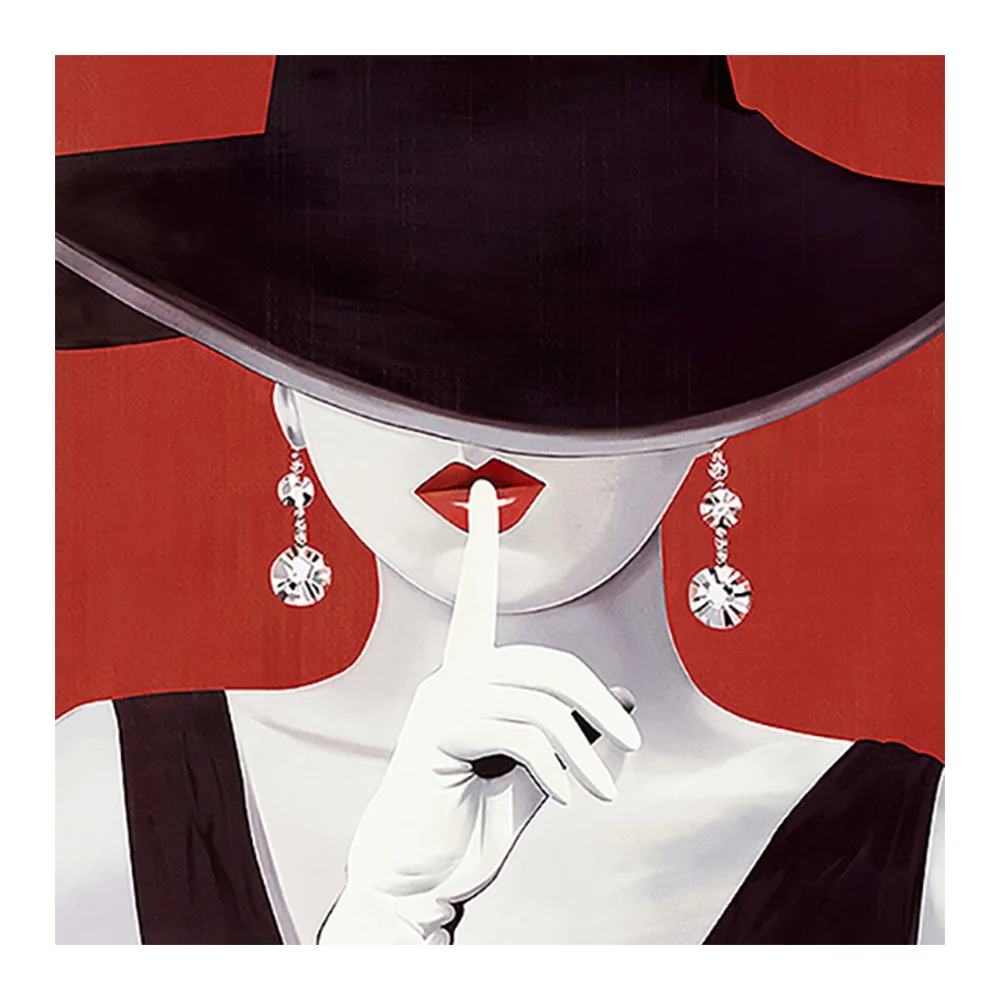 

fashion woman portrait Diamond Painting Full Round New DIY Sticking Drill Cross Embroidery 5D simple Home Decoration