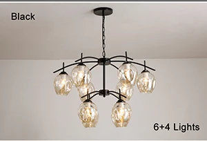 Современный светодиодный потолочный светильник для гостиной, спальни, креативного дома - Цвет абажура: 10 light black