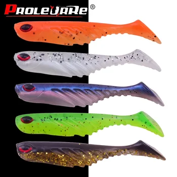 

5Pcs Silicone Fishing Lures 70cm 2.9g jig head Wobblers Swim bait Artificial Soft Baits T tail Bass Carp fishing tackle PR-562