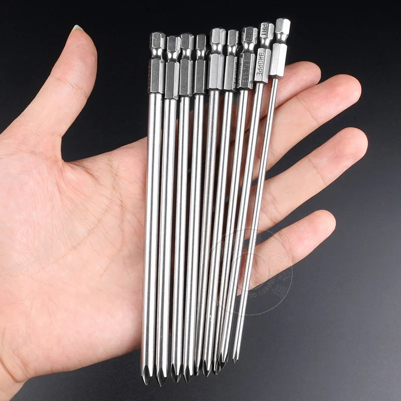 

9pcs/Set 150mm Long Hex Screwdriver Screw Magnetic Cross Philips Screwdriver Bit Set 1/4 inch 6.35mm Shank S2 alloy steel