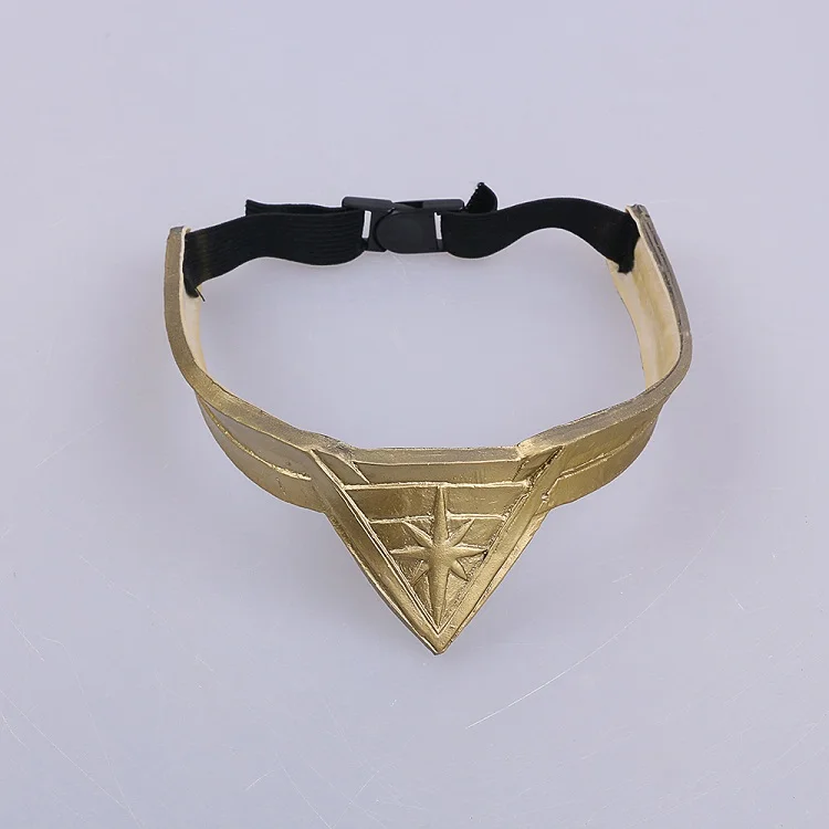 2017 Movie Wonder Woman Superhero Diana Prince Leather Headgear Metal Badge Cosplay Bronze Crown Band Headgear  Adult Woman (7)