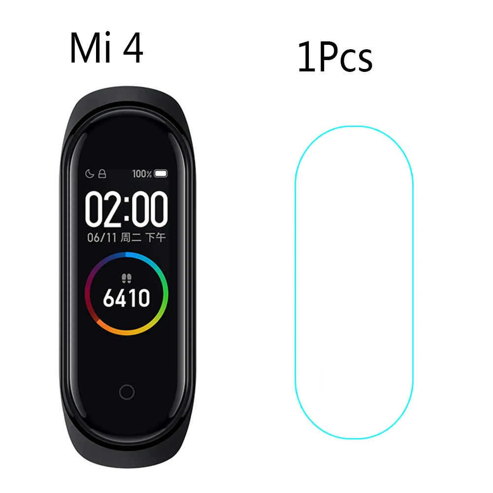 1-5 шт для mi band4 mi Band 4 3D закаленная пленка устойчивая к царапинам прозрачная защитная пленка для Xiao mi Smart Bracelet 4 - Цвет: 1 pcs