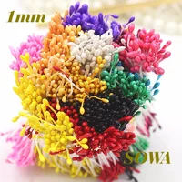900pcs/lot Random Mixed Double Heads DIY Artificial Mini Pearl Flower Stamen Pistil 1mm Floral Stamen For Wedding Decoration DIY - Image 2