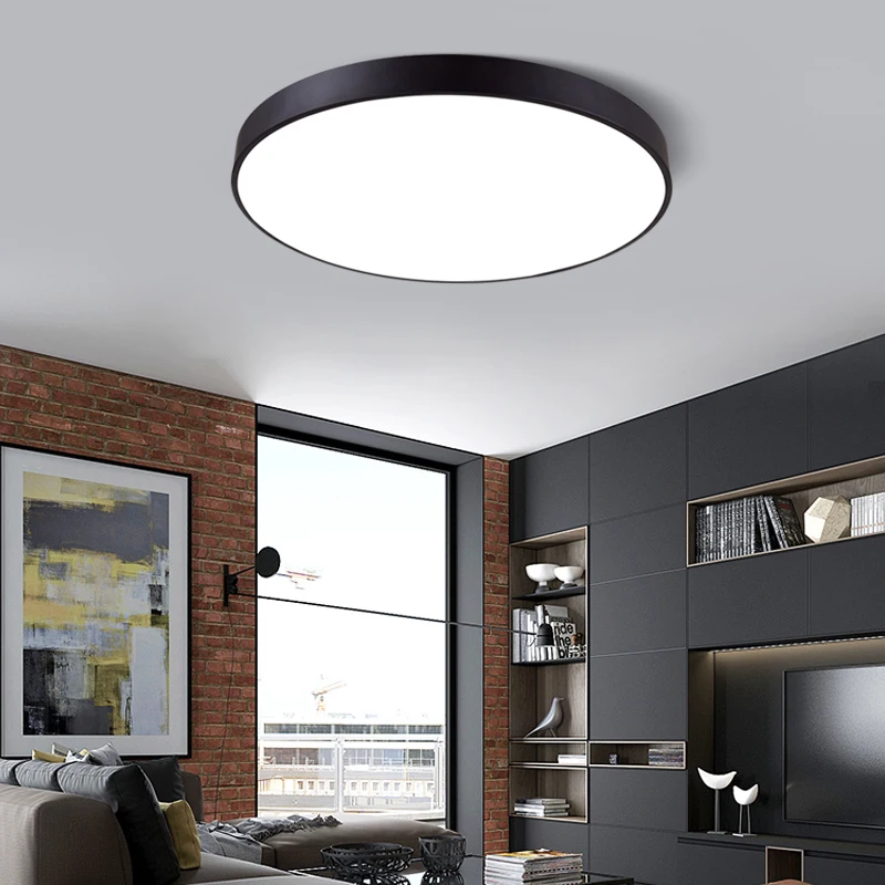  Modern ultra-thin led ceiling lamp round bedroom lamp living room room balcony lamp macaron simple  - 32996146234